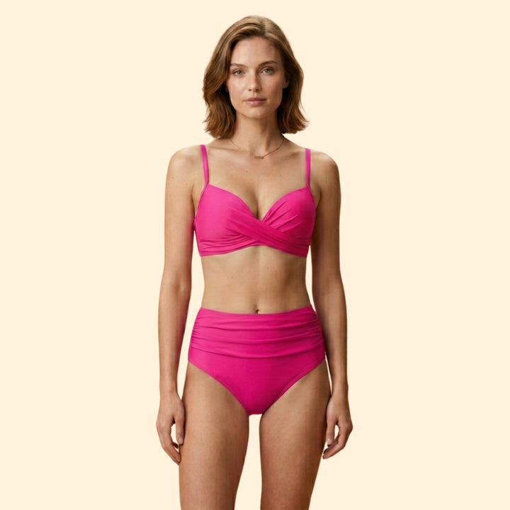 Women’s Bikini Set with High-Waisted Bottoms