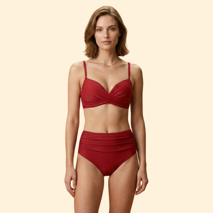 Women’s Bikini Set with High-Waisted Bottoms
