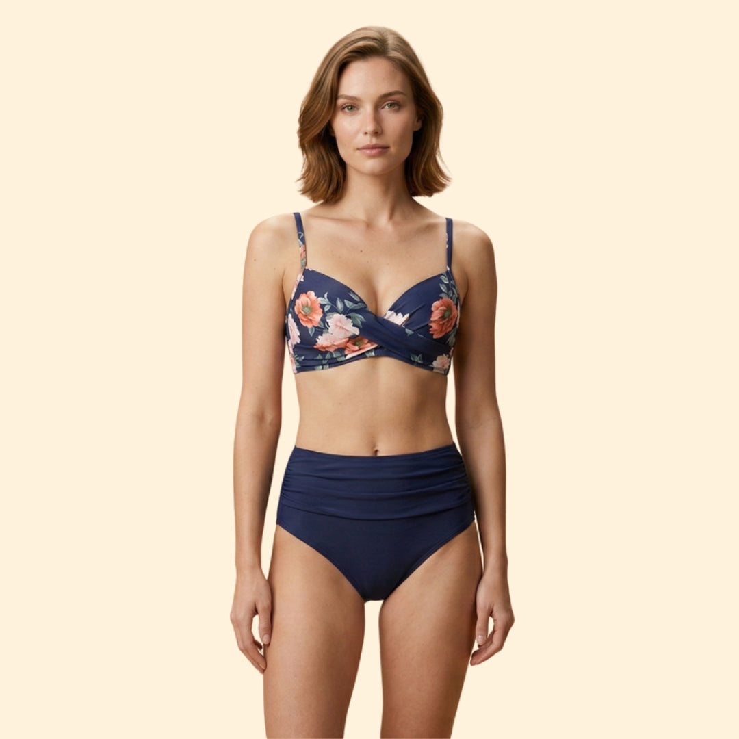 Women’s Bikini Set with High-Waisted Bottoms