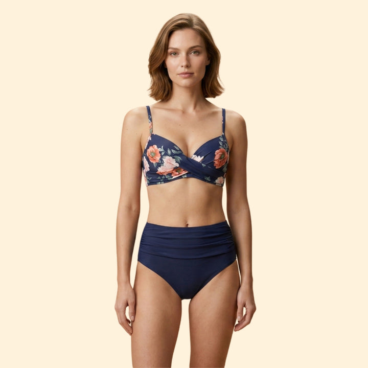 Women’s Bikini Set with High-Waisted Bottoms
