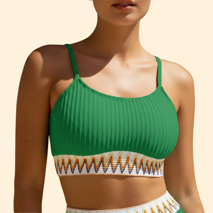 Women’s Bikini Set with Ribbed Crop Top