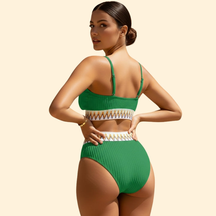 Women’s Bikini Set with Ribbed Crop Top