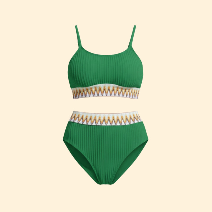 Women’s Bikini Set with Ribbed Crop Top