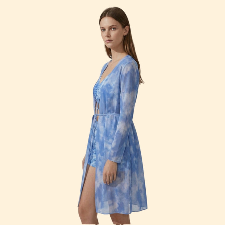 Women’s Bikini Set with Sheer Kimono Cover-Up