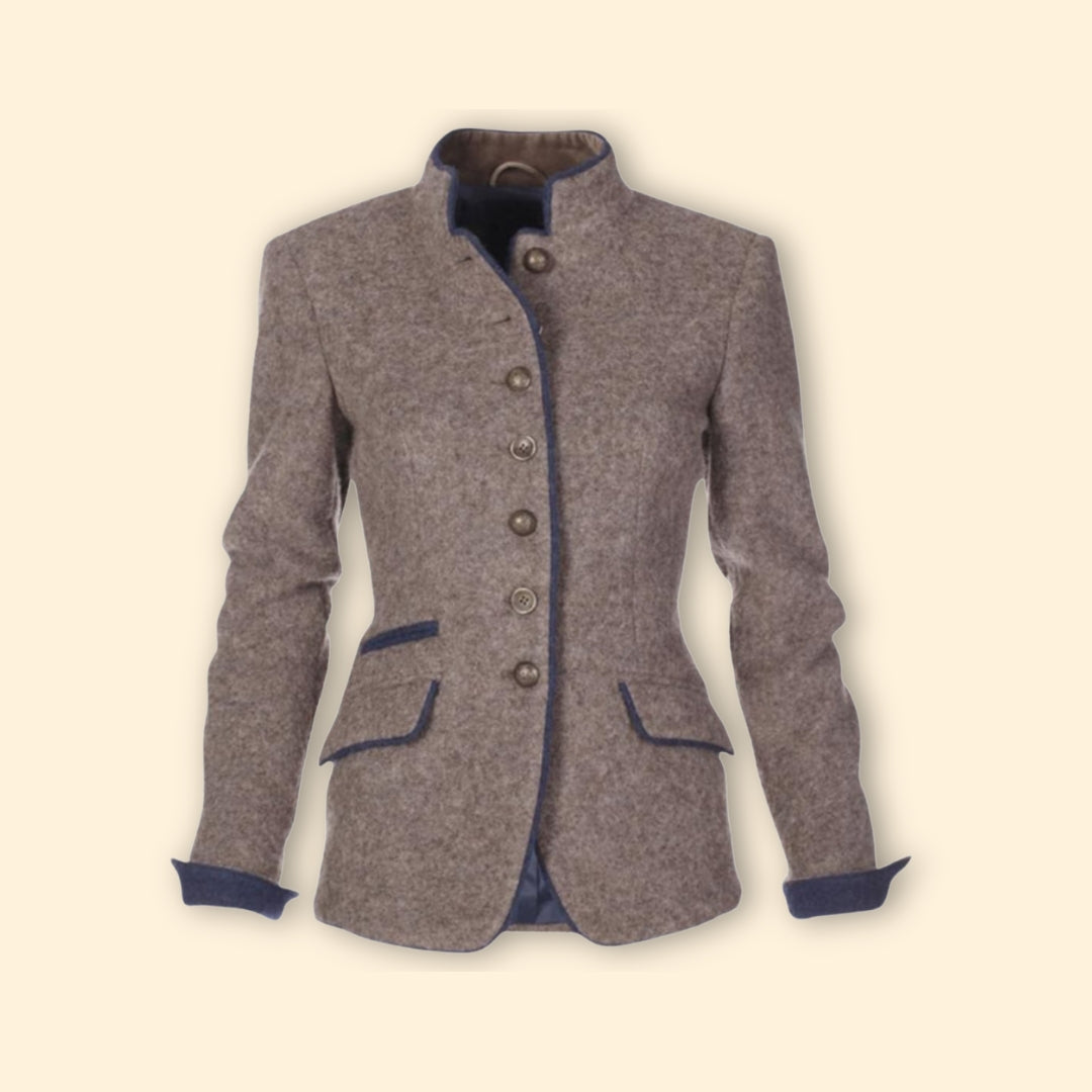 Women’s Blazer Jacket with Stand Collar