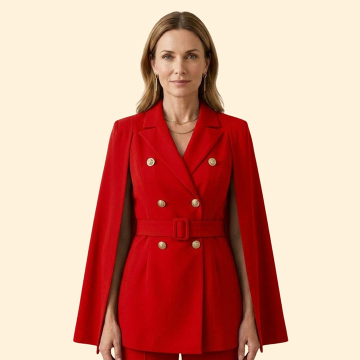 Women’s Blazer Mini Dress with Belt and Gold Buttons