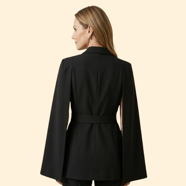 Women’s Blazer Mini Dress with Belt and Gold Buttons