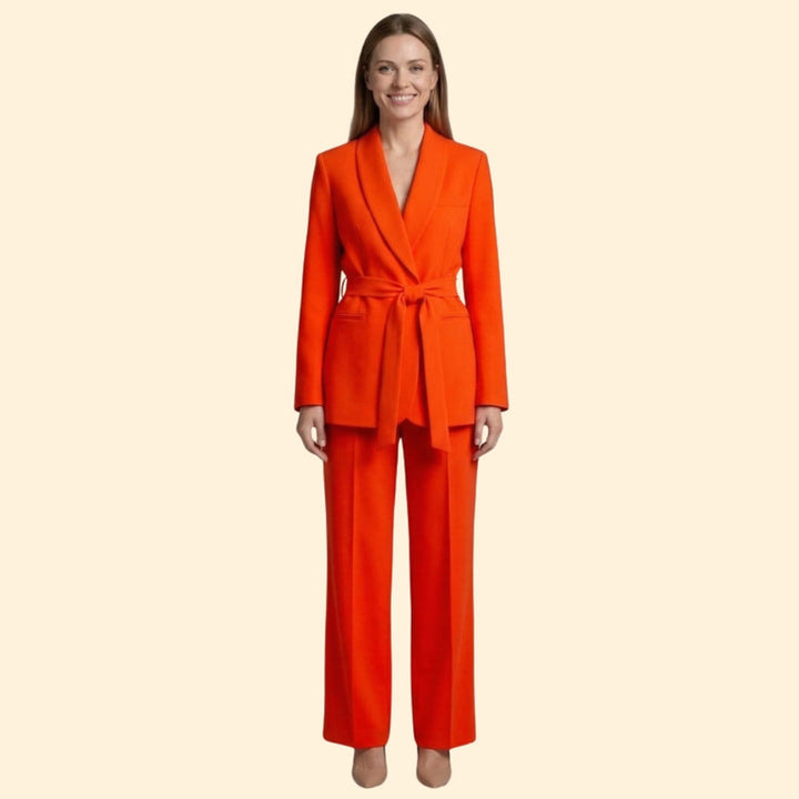 Women’s Blazer Set with Belted Waist