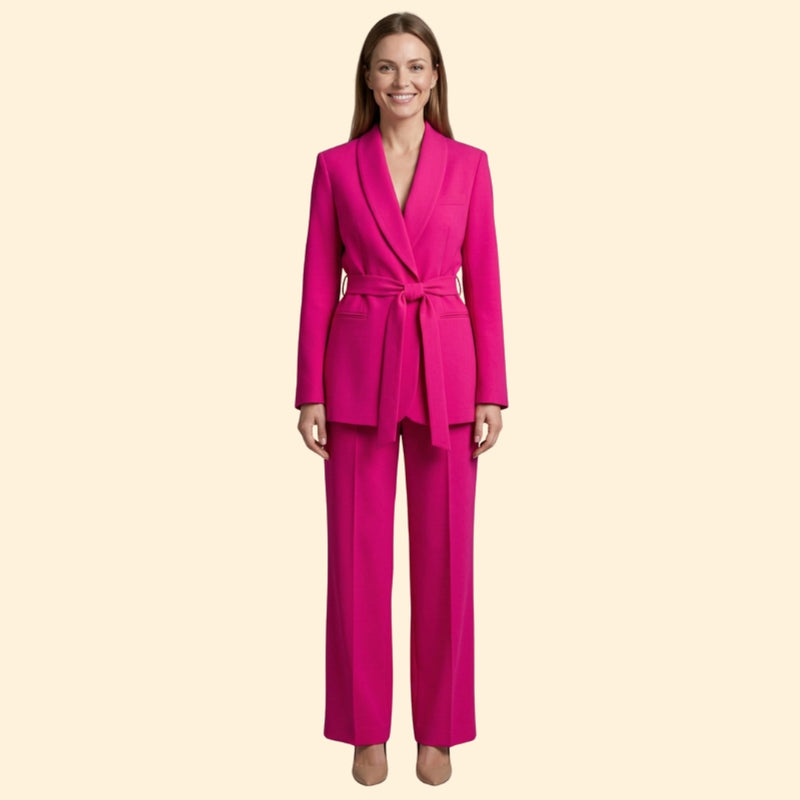 Women’s Blazer Set with Belted Waist