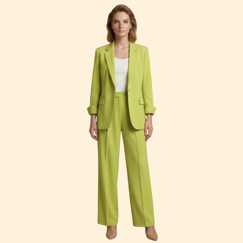 Women’s Blazer Set with Double Breasted Jacket