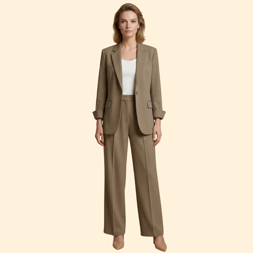 Women’s Blazer Set with Double Breasted Jacket
