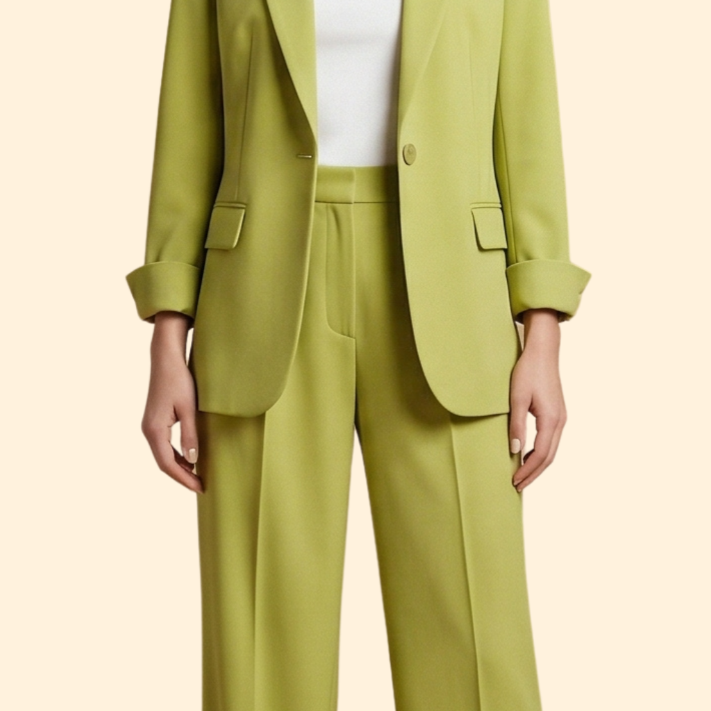 Women’s Blazer Set with Double Breasted Jacket