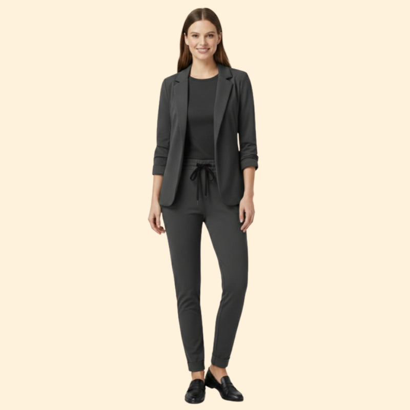 Women’s Blazer and Trousers Set with Drawstring