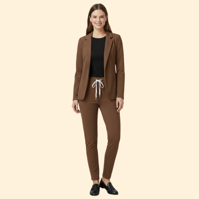Women’s Blazer and Trousers Set with Drawstring