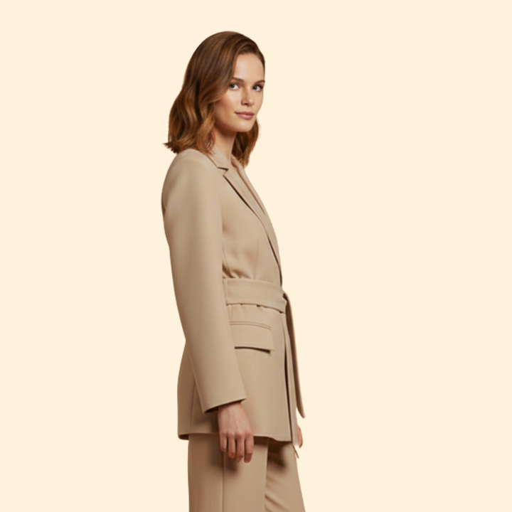 Women’s Blazer with Belted Waist Design