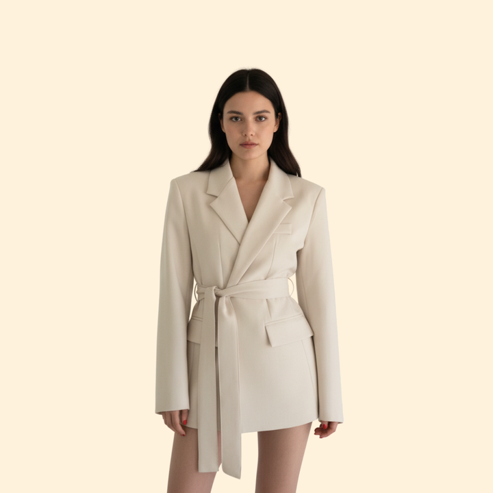 Women’s Blazer with Tie Waist Belt