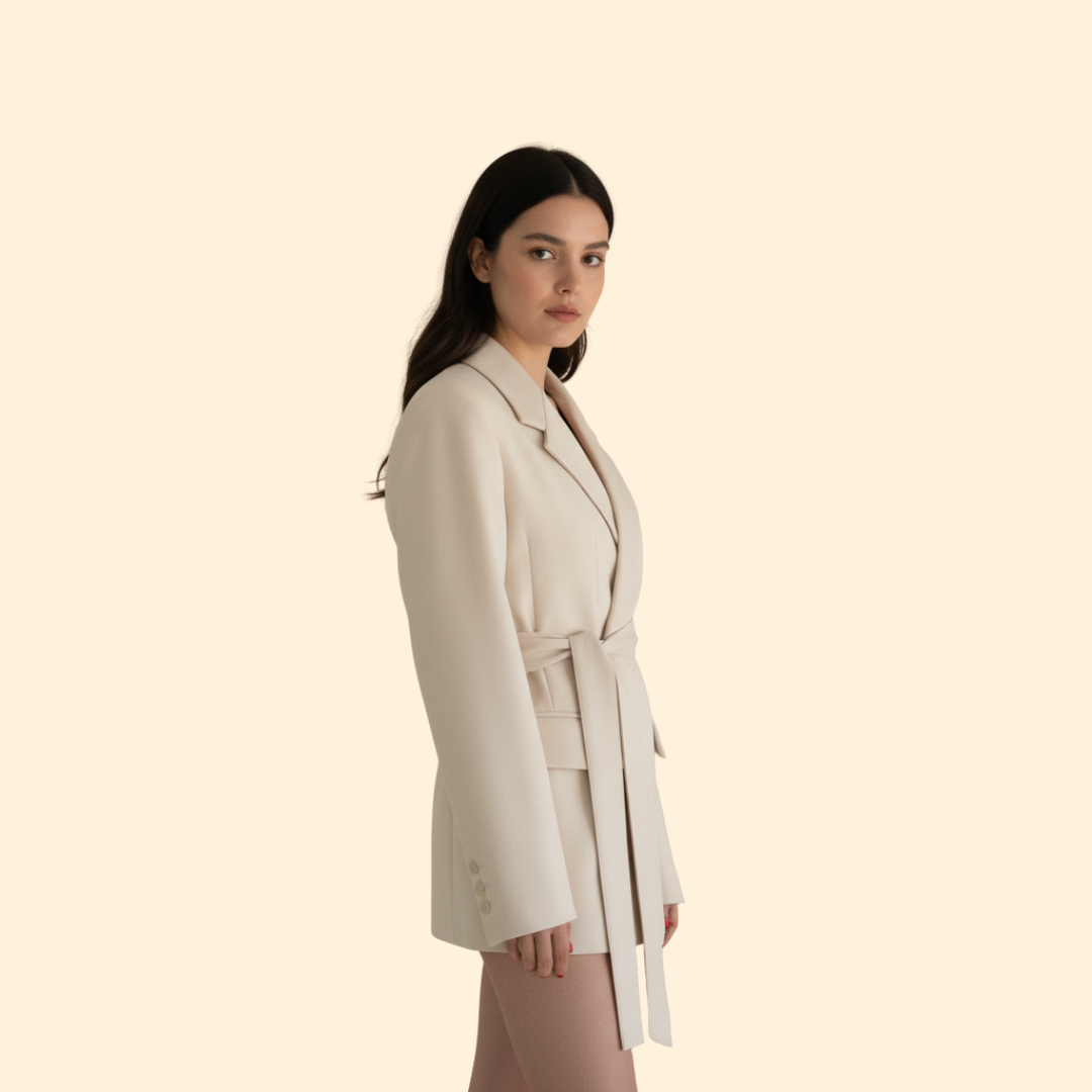 Women’s Blazer with Tie Waist Belt