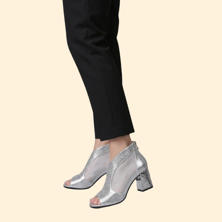Women’s Block Heel Sandals with Crystal Detailing