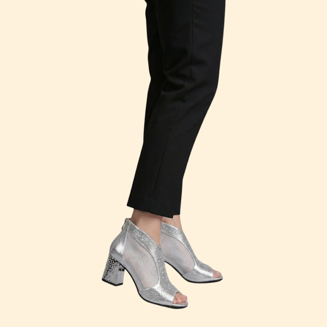 Women’s Block Heel Sandals with Crystal Detailing