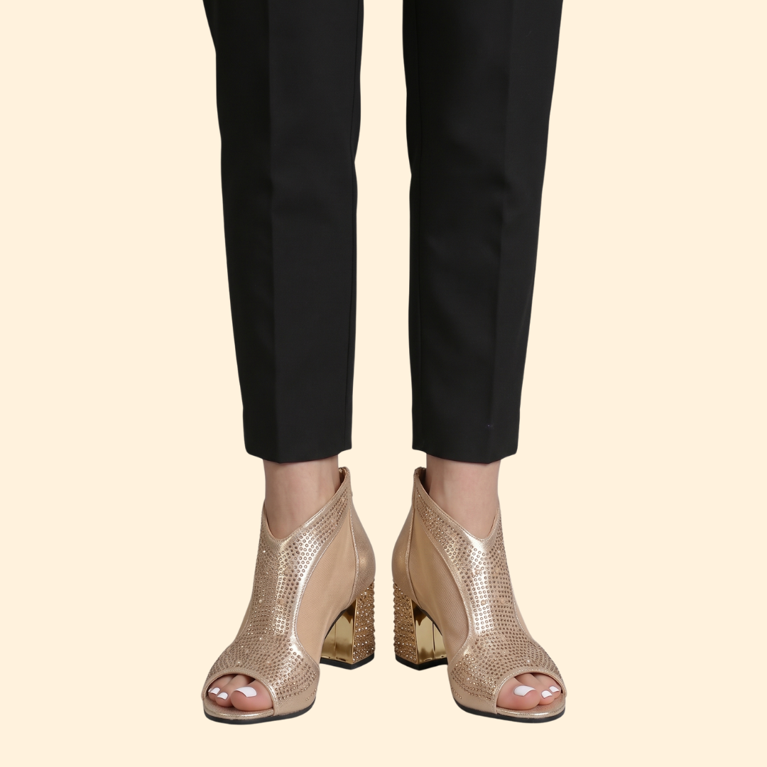 Women’s Block Heel Sandals with Crystal Detailing