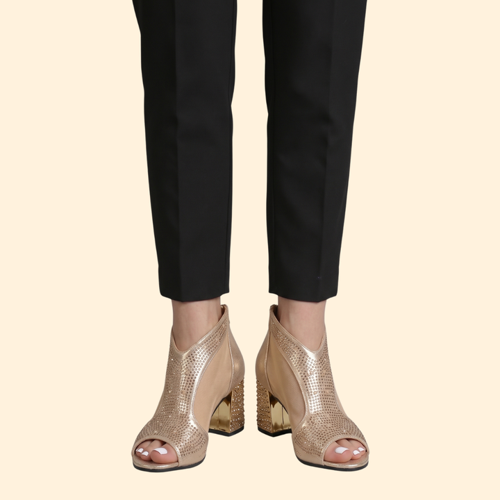 Women’s Block Heel Sandals with Crystal Detailing
