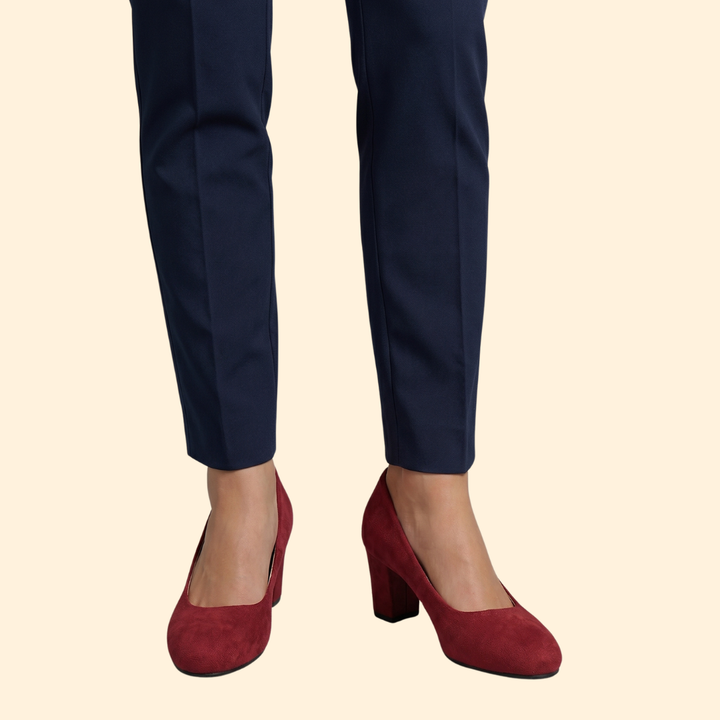 Women’s Block Heel Shoes with Pearls