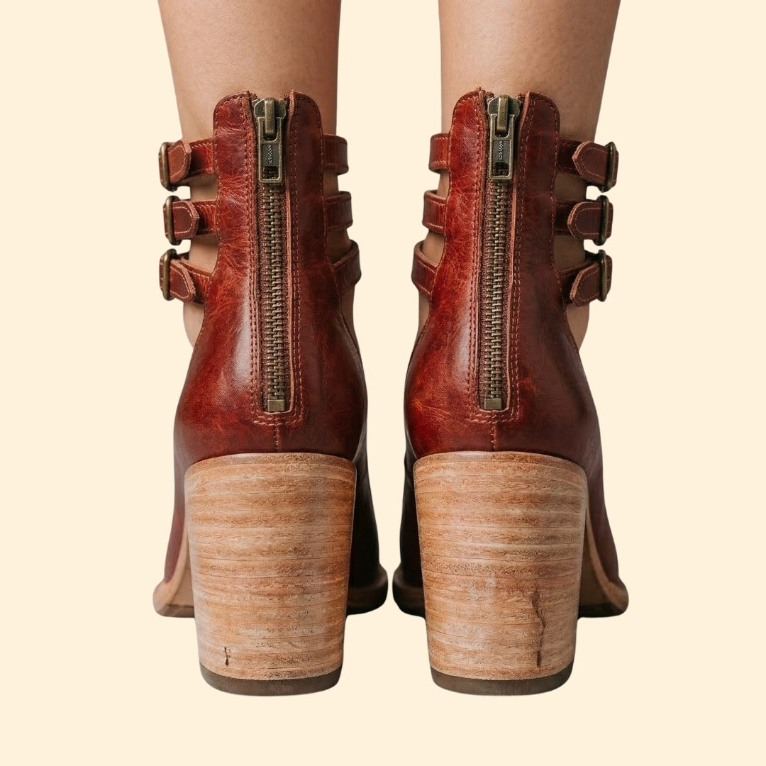 Women’s Block Heels with Triple Ankle Straps