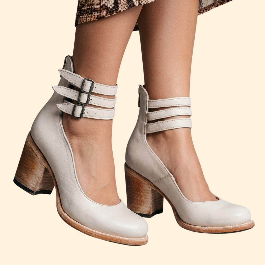 Women’s Block Heels with Triple Ankle Straps