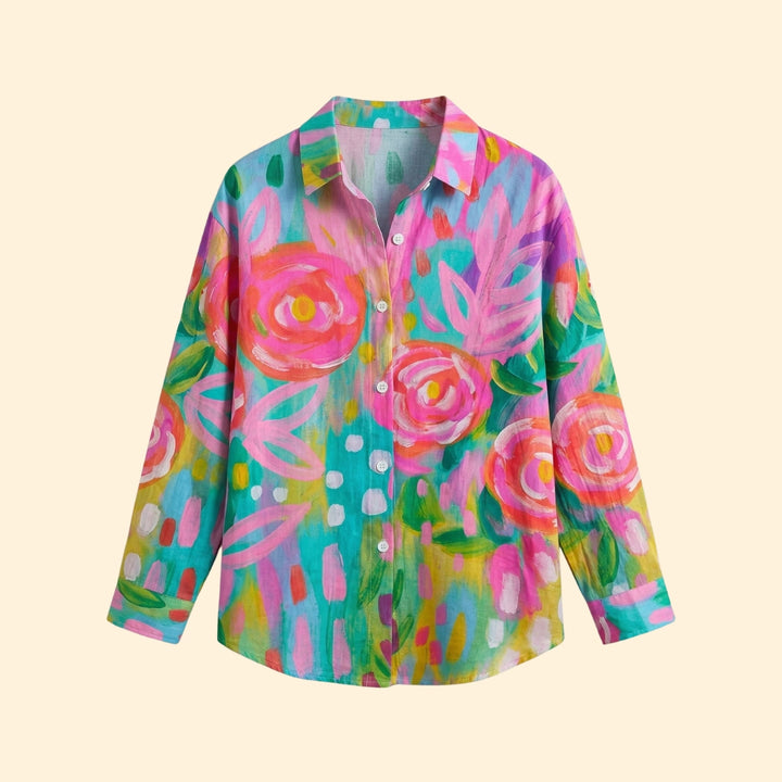 Women's Blouse with Abstract Floral Print