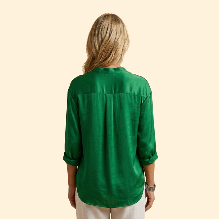 Women's Blouse with Deep V-Neck