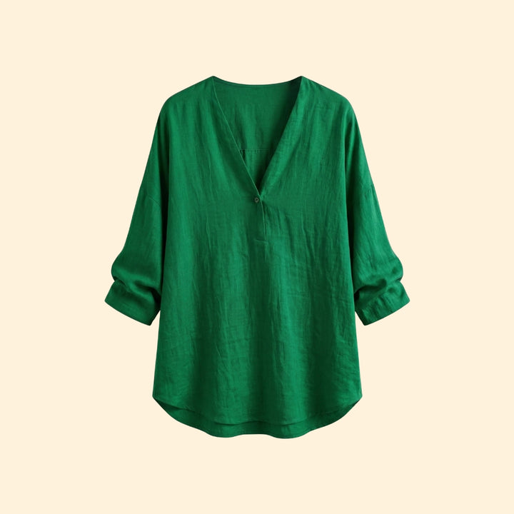 Women's Blouse with Deep V-Neck