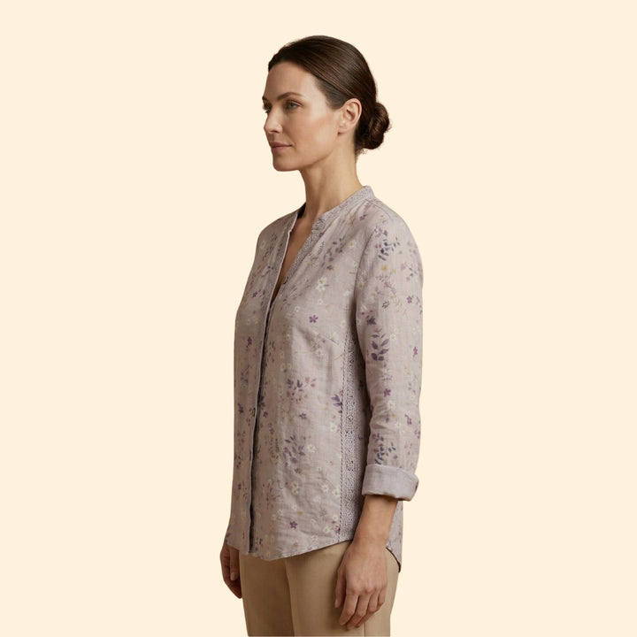 Women's Blouse with Dragonfly Print