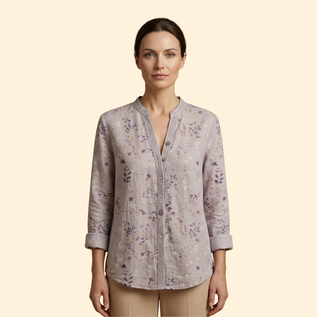 Women's Blouse with Dragonfly Print