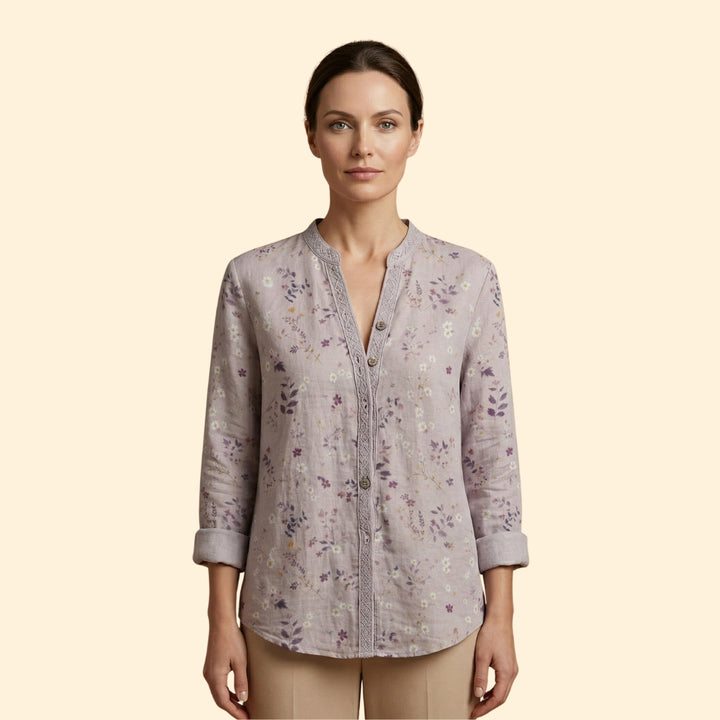 Women's Blouse with Dragonfly Print