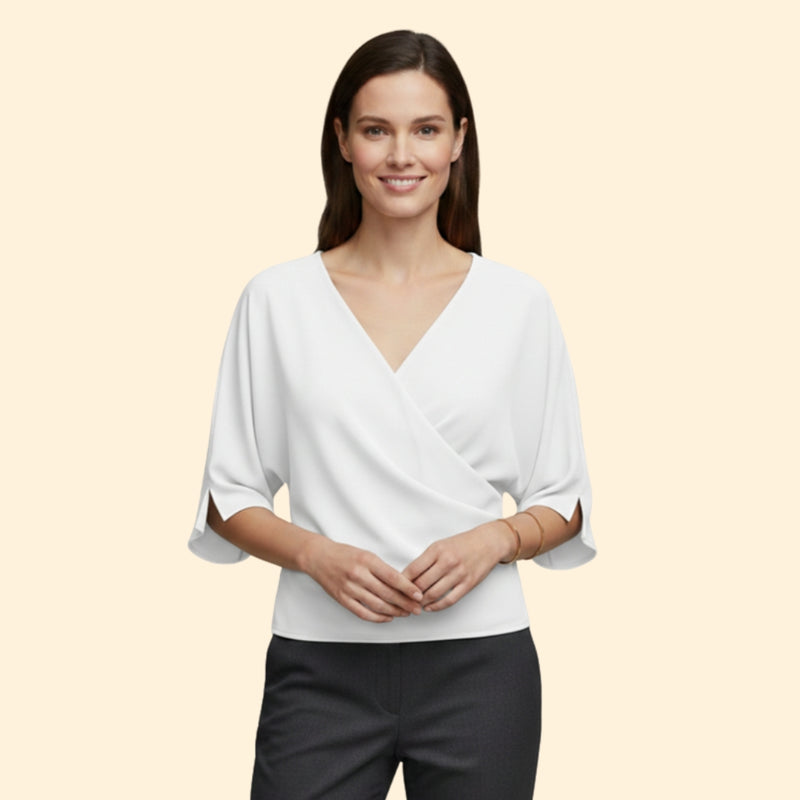 Women’s Blouse with Draped Neckline