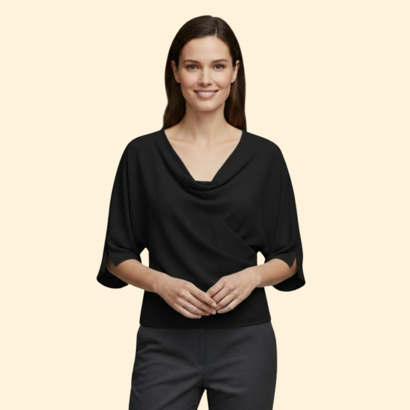 Women’s Blouse with Draped Neckline