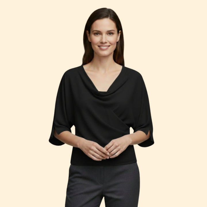 Women’s Blouse with Draped Neckline