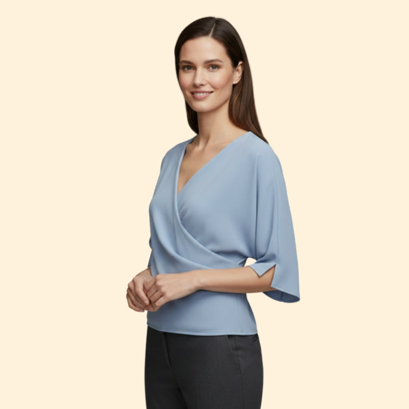Women’s Blouse with Draped Neckline