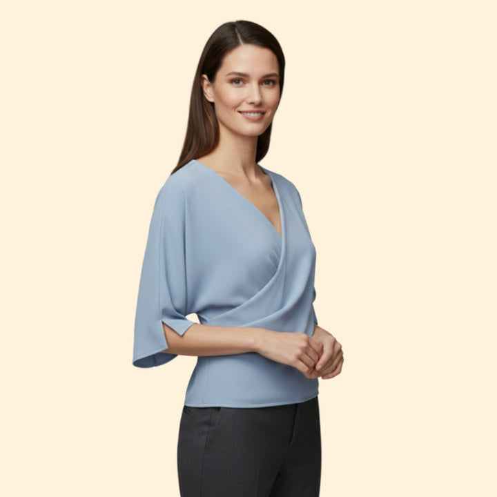 Women’s Blouse with Draped Neckline