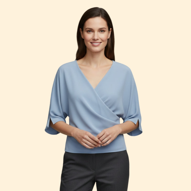 Women’s Blouse with Draped Neckline