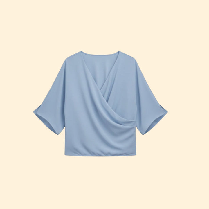 Women’s Blouse with Draped Neckline