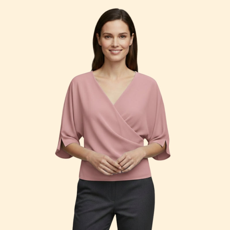 Women’s Blouse with Draped Neckline