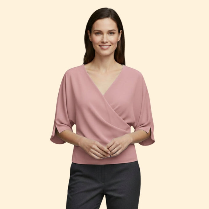 Women’s Blouse with Draped Neckline