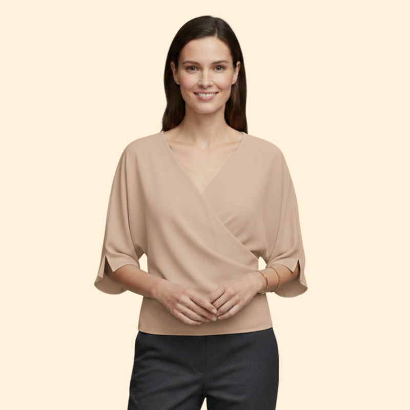 Women’s Blouse with Draped Neckline