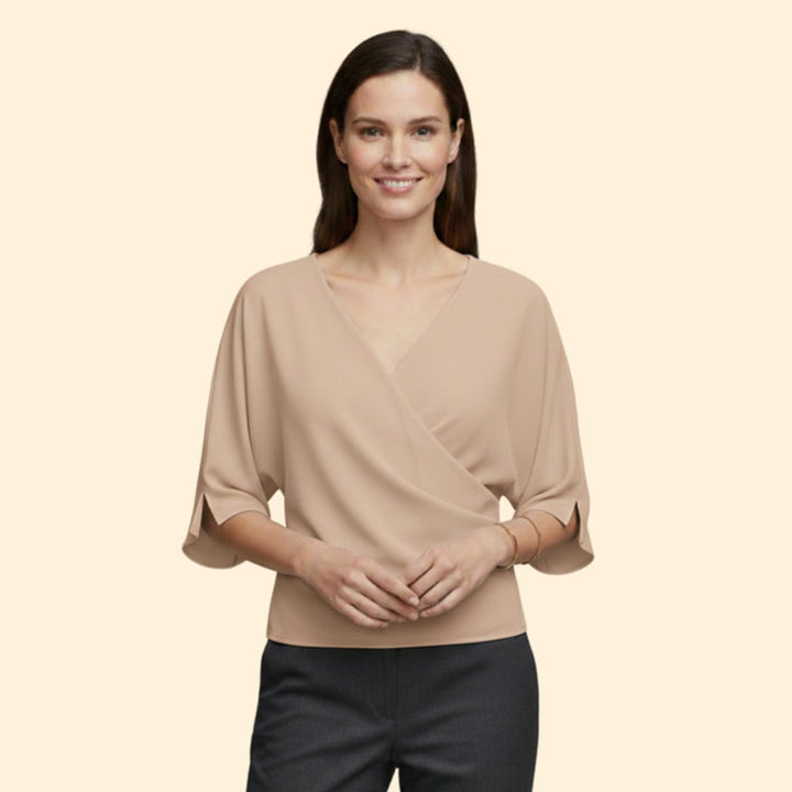 Women’s Blouse with Draped Neckline