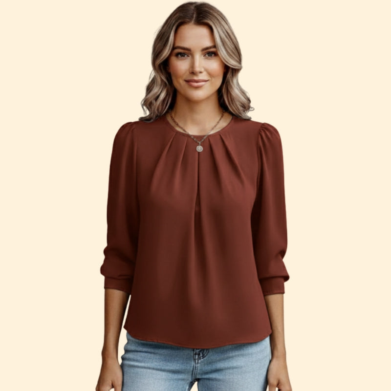 Women’s Blouse with Gathered Neckline