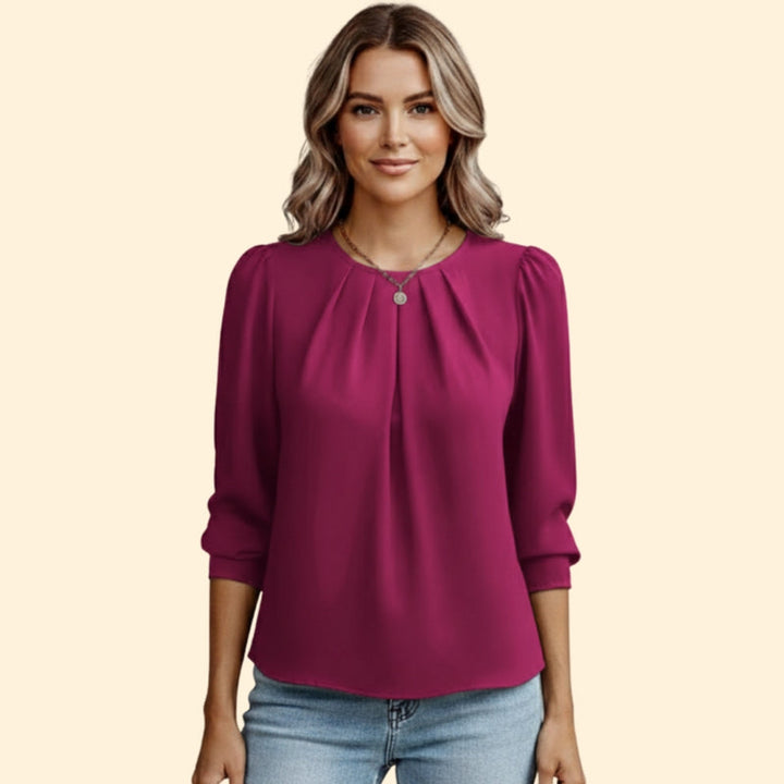 Women’s Blouse with Gathered Neckline