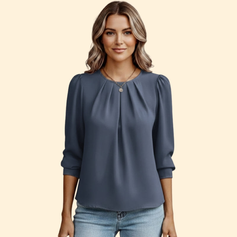 Women’s Blouse with Gathered Neckline