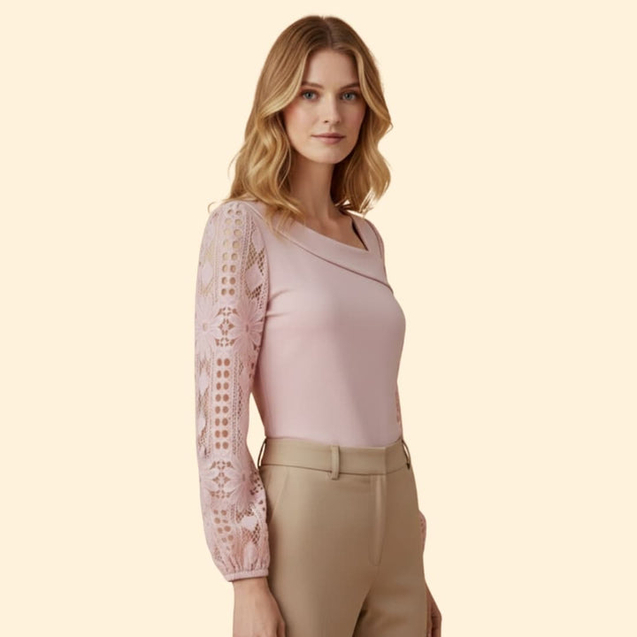 Women’s Blouse with Lace Sleeve Detail