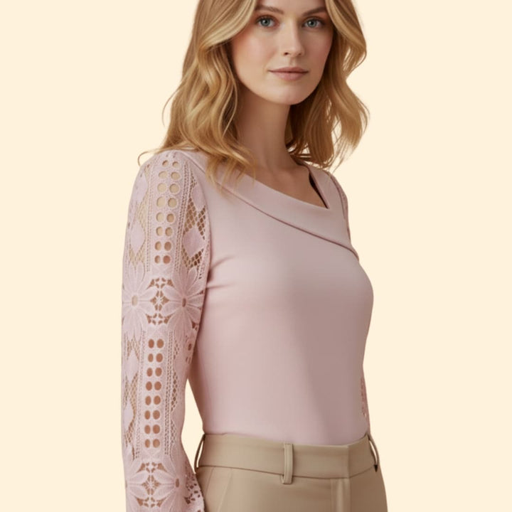 Women’s Blouse with Lace Sleeve Detail